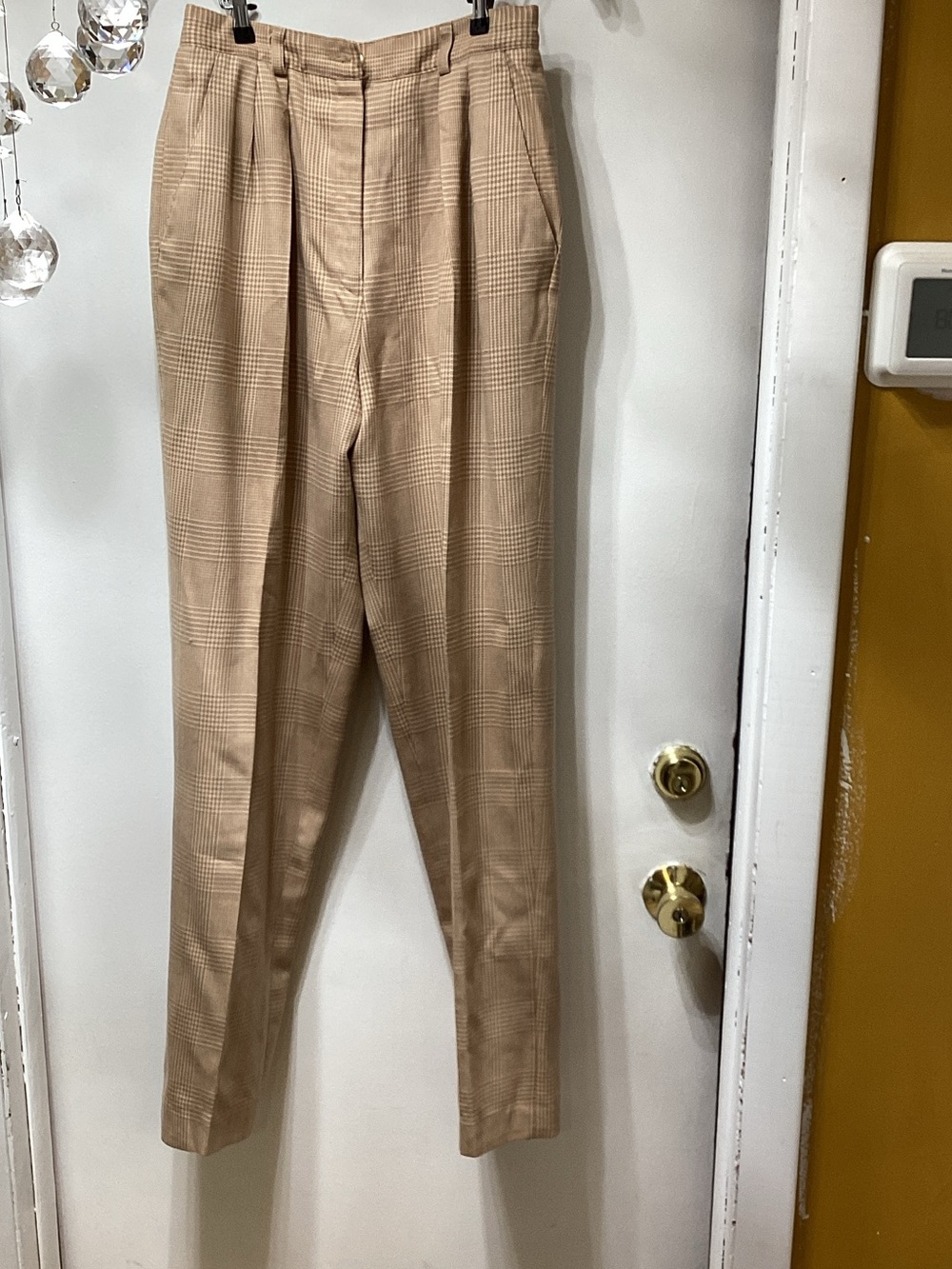 Talbots Beige Plaid Pleated Men’s Trousers